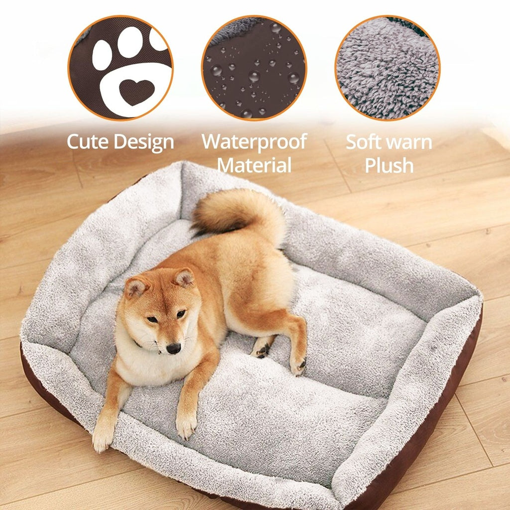 Pet Bed Square L Size (Coffee)