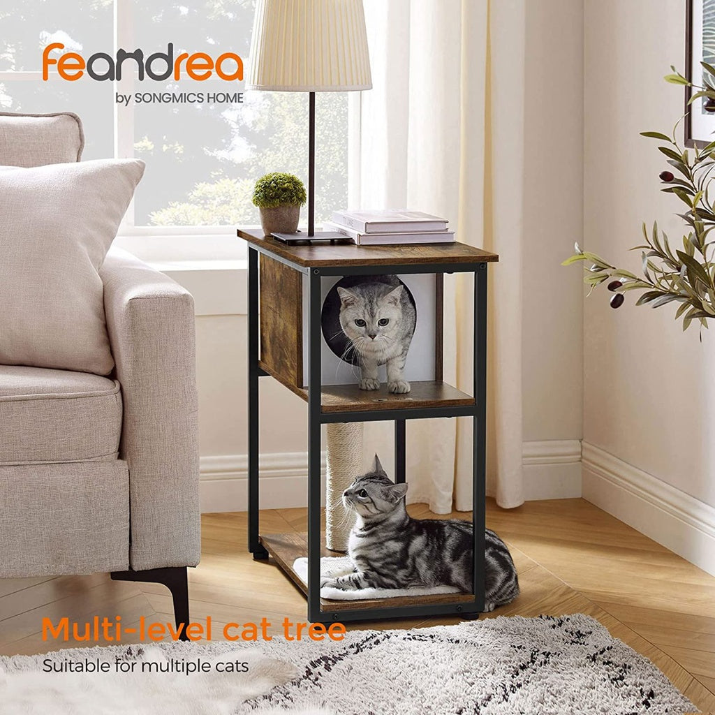 Cat Tree and End Table Rustic Brown PCT111H01