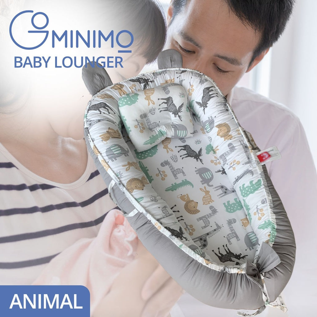 Portable Baby Lounger & Baby Nest with Pillow (Animals)