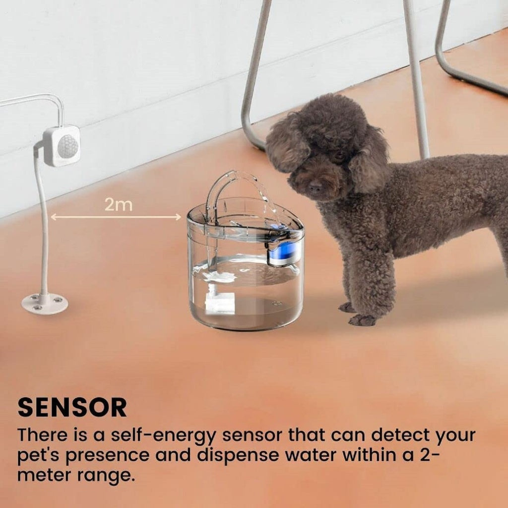 Automatic Smart Water Fountain Dispenser with Sensor And Filter For Pet Cat Dog 1.8L