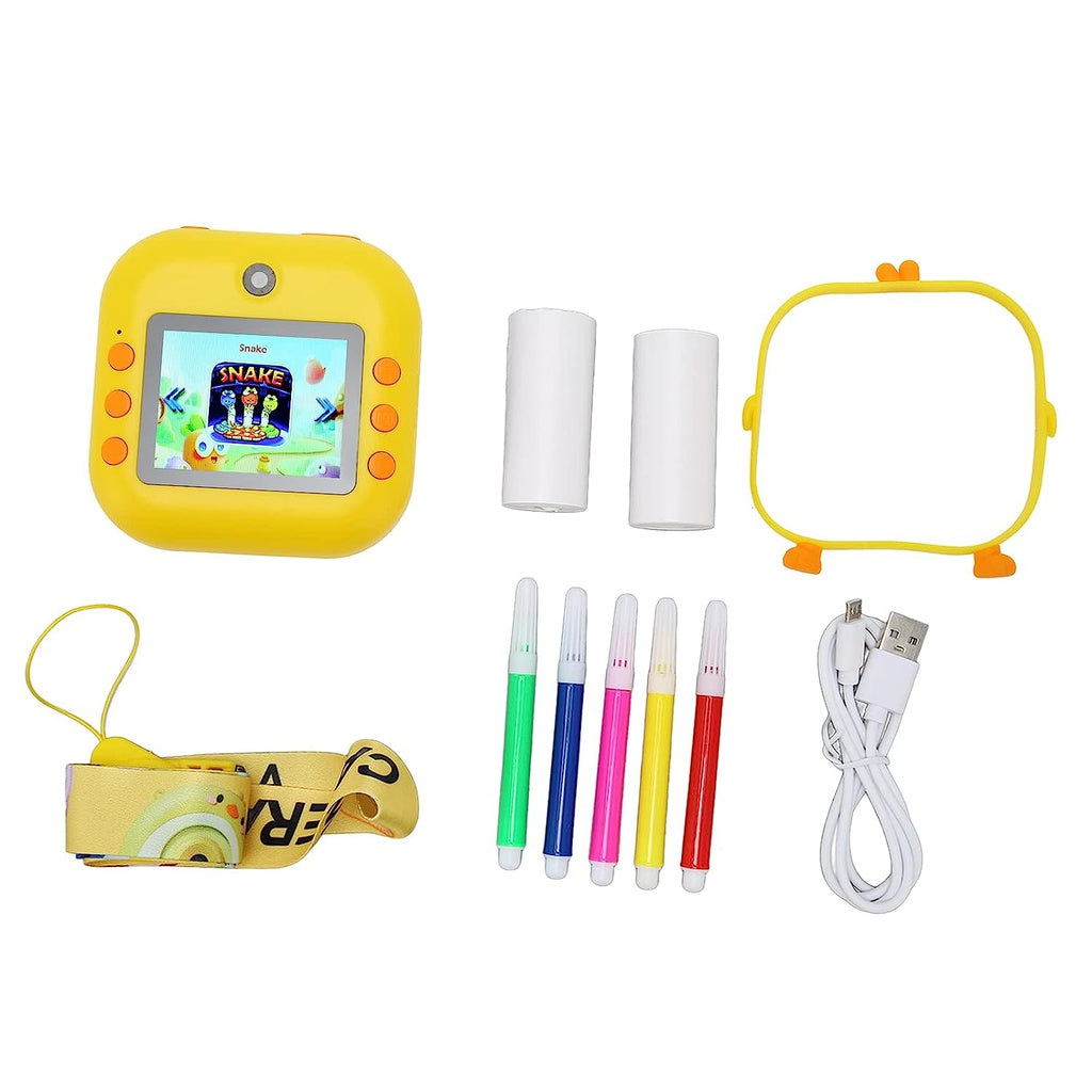 Instant Print Camera for Kids with Print Paper and 32GB TF Card (Chick)