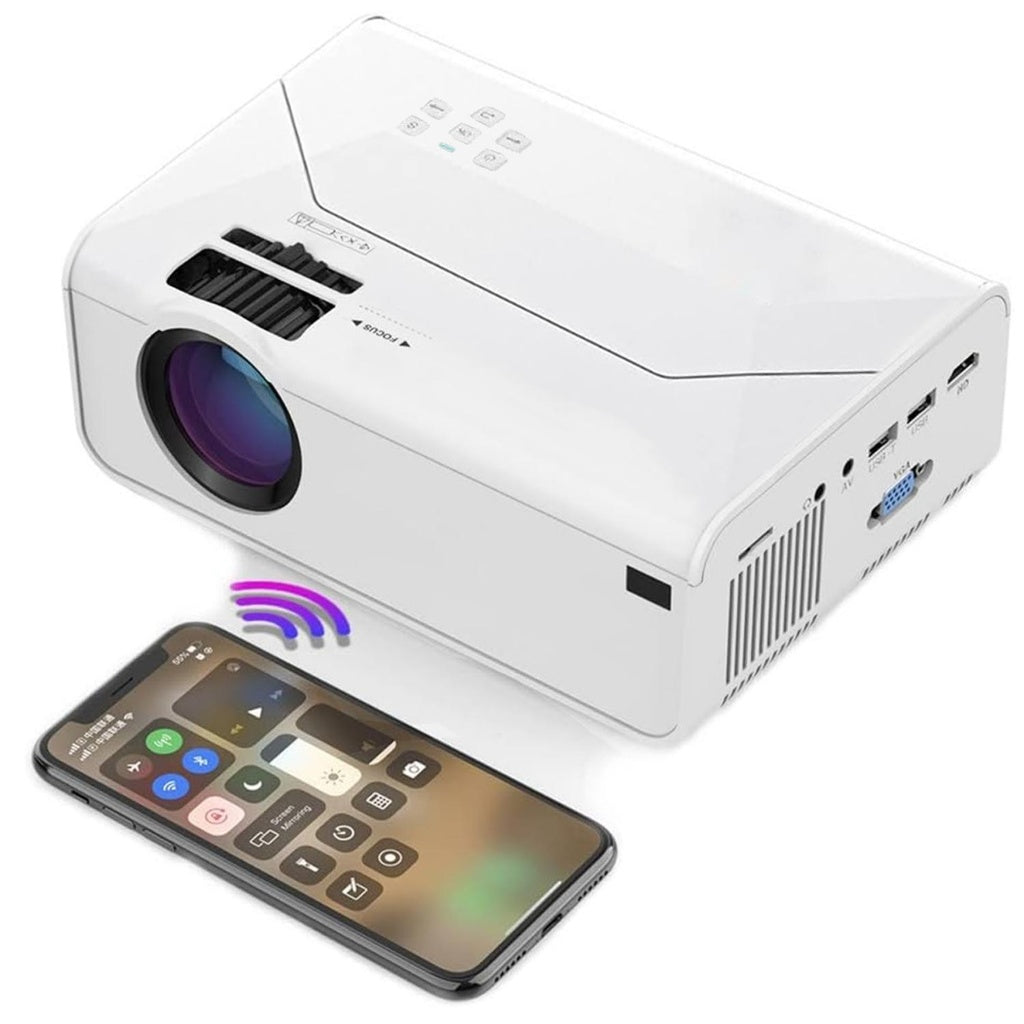 Wifi Video Projector 720P 110 Ansi Lumens, White