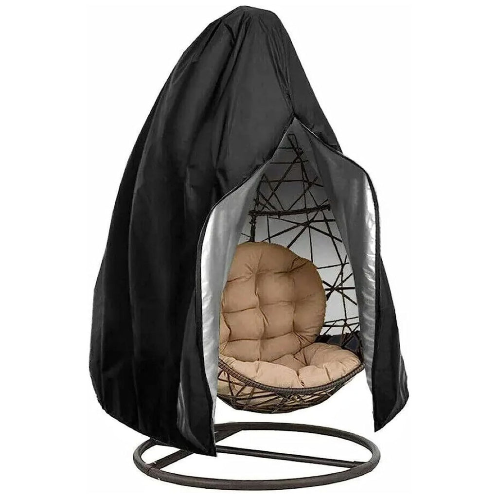 Patio Hanging Chair Cover with Zipper - 115cm D x 190cm H (Black) NE-HCC-100-TX
