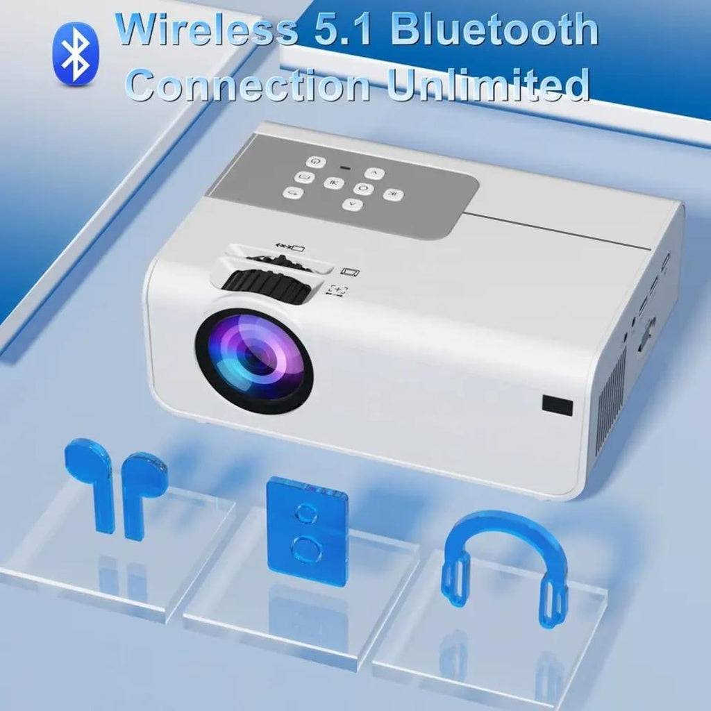 Wi-Fi Video Projector 1080P 150 Ansi Lumens, White