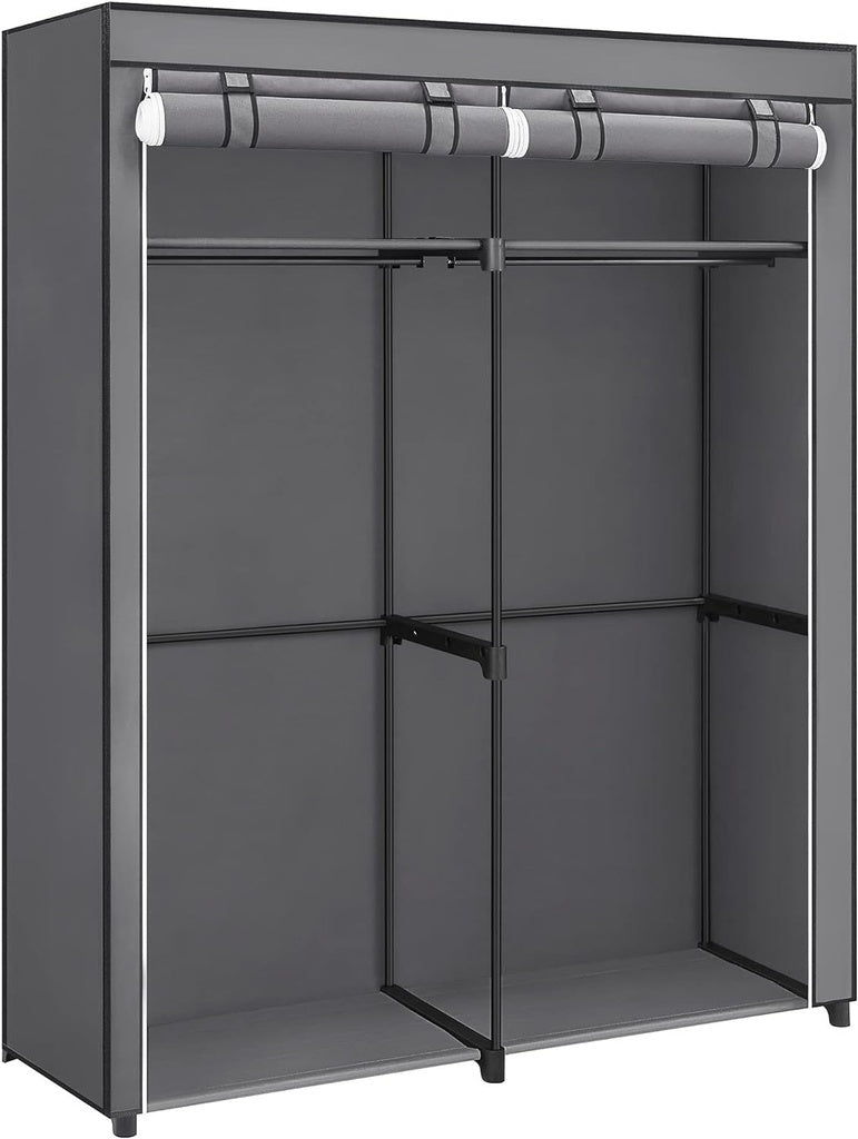 Clothes Storage Wardrobe with 2 Clothes Rails Grey RYG02GY