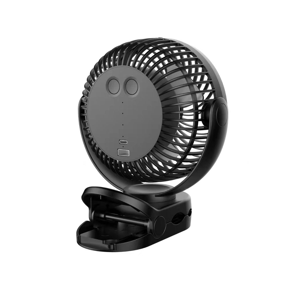 10000mAh Rechargeable Clip on Fan with Hook and LED Light
