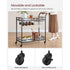 Bar Serving Wine Cart With Wheels And Wine Bottle Holders Black LRC090B62
