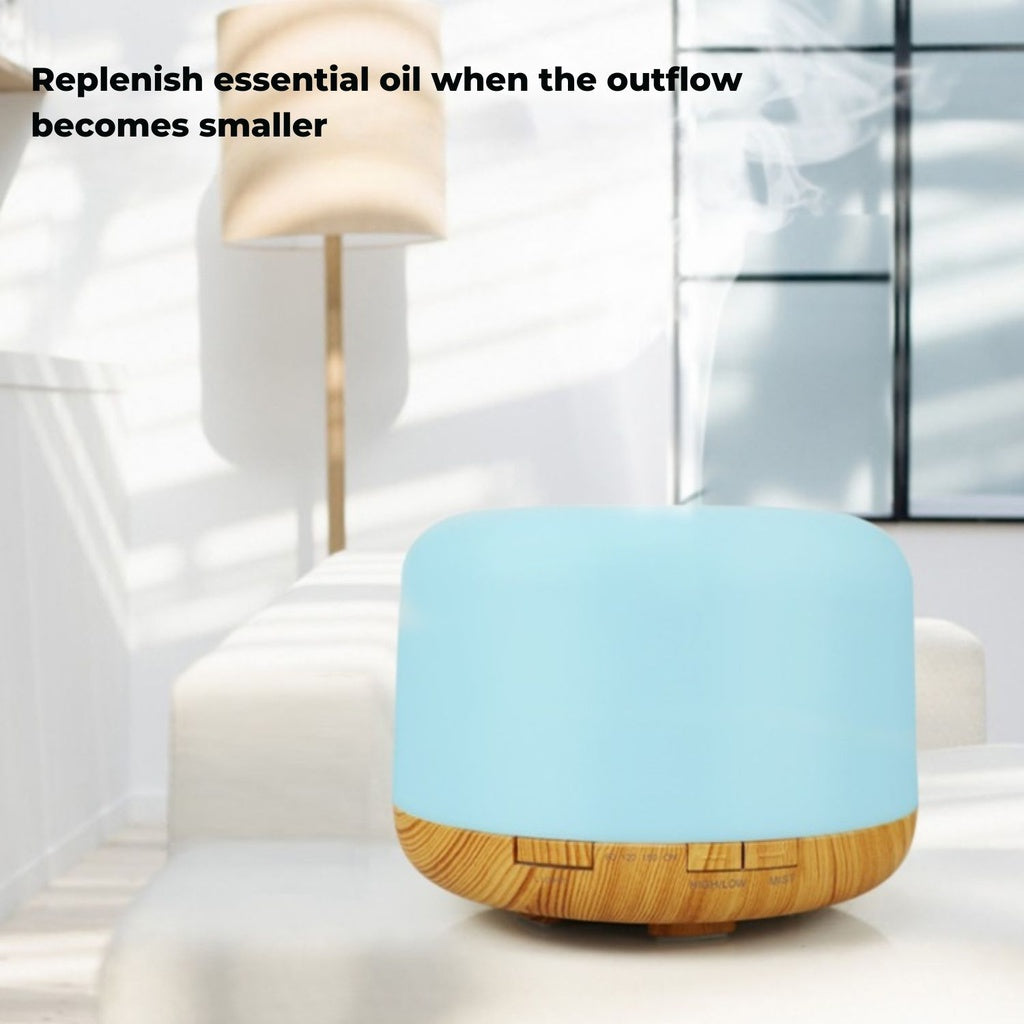 5 in1 LED Aromatherapy Essential Oil Diffuser 500ml (Wood Base)
