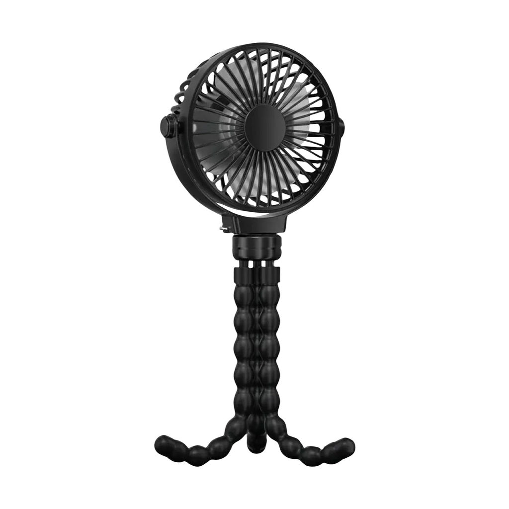5000mAh Rechargeable Clip Fan with Flexible Tripod (Black)