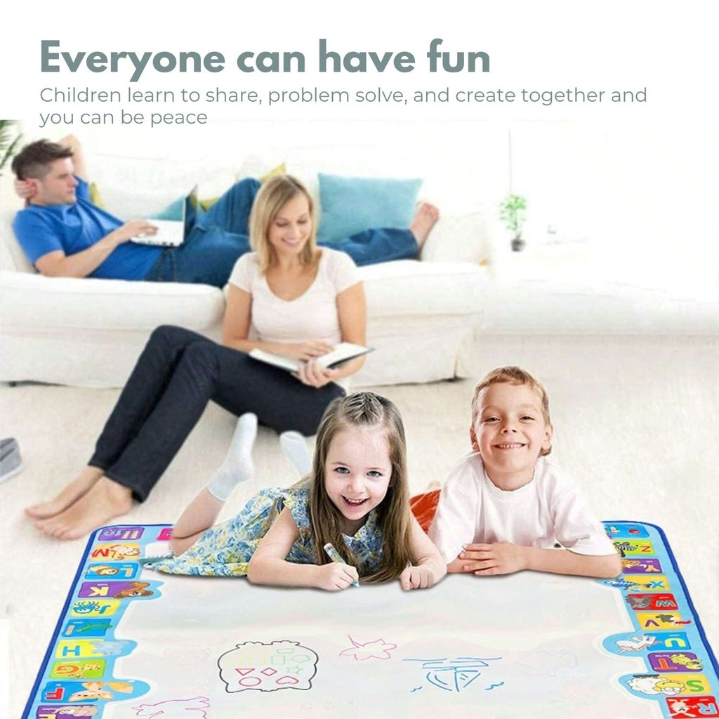 Kids Water Paint Mat with Alphabet and Animals Design (1m x 1m)