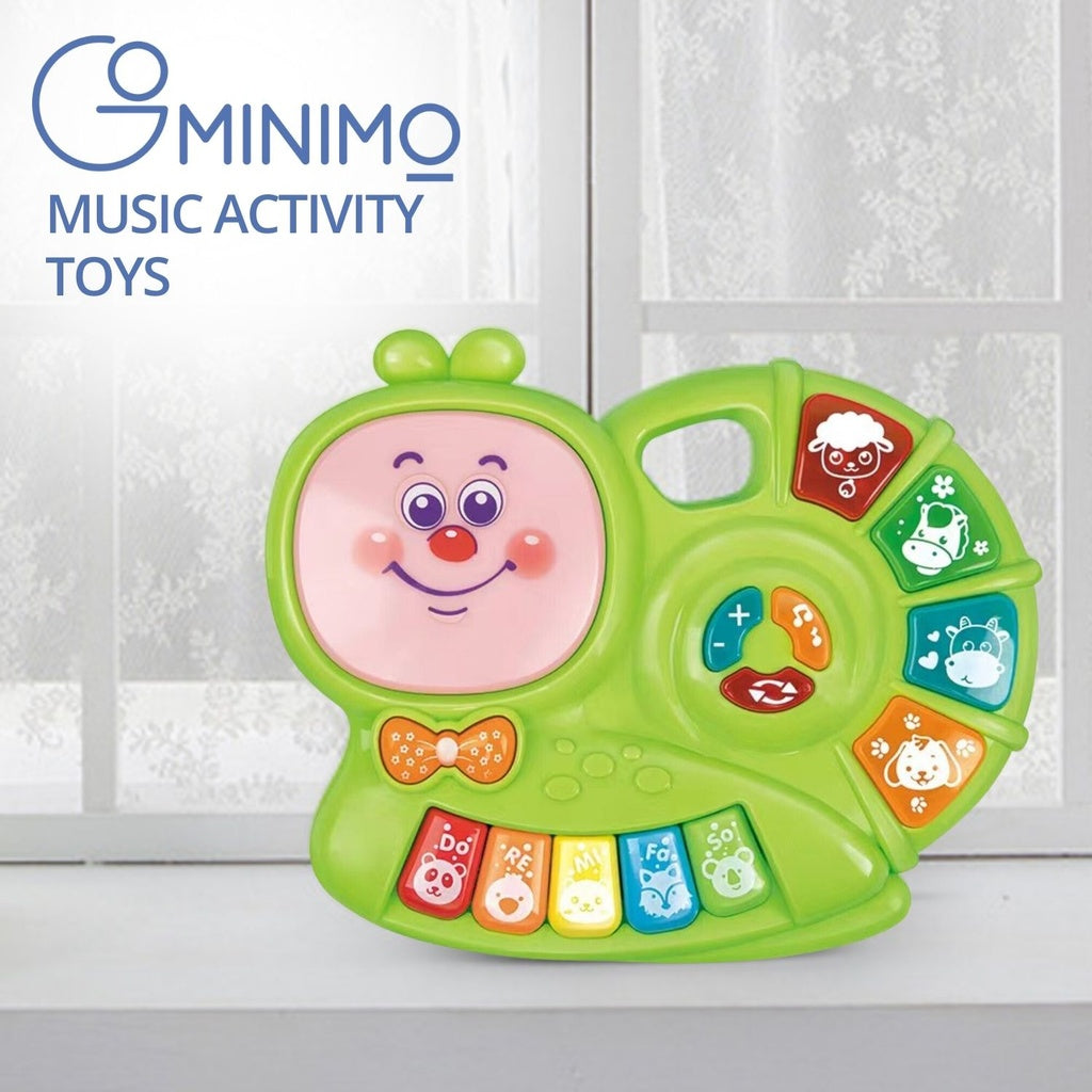 Kids Piano Keyboard Music Toys with Snail Shape Design (Green) GO-MAT-109-XC