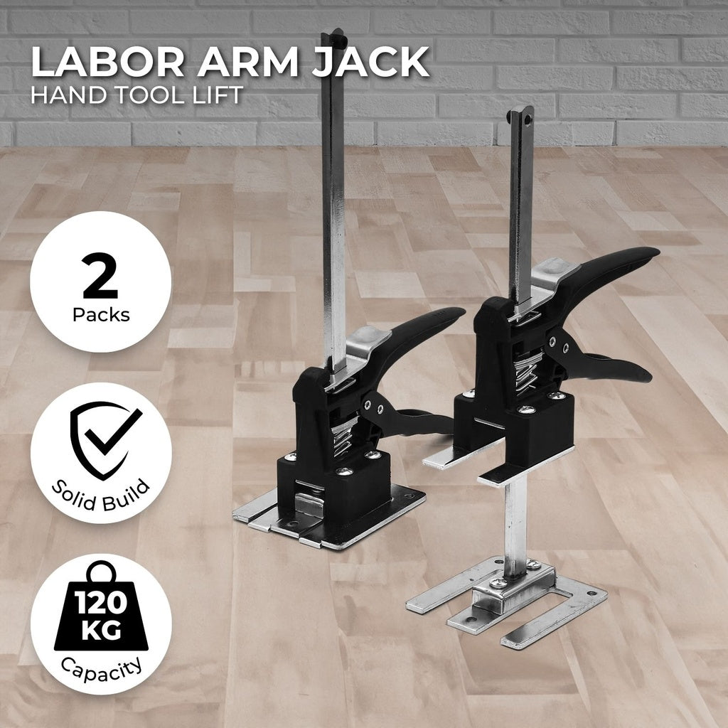 2 Pack Adjustable Labor Saving Arm Jack (Black)