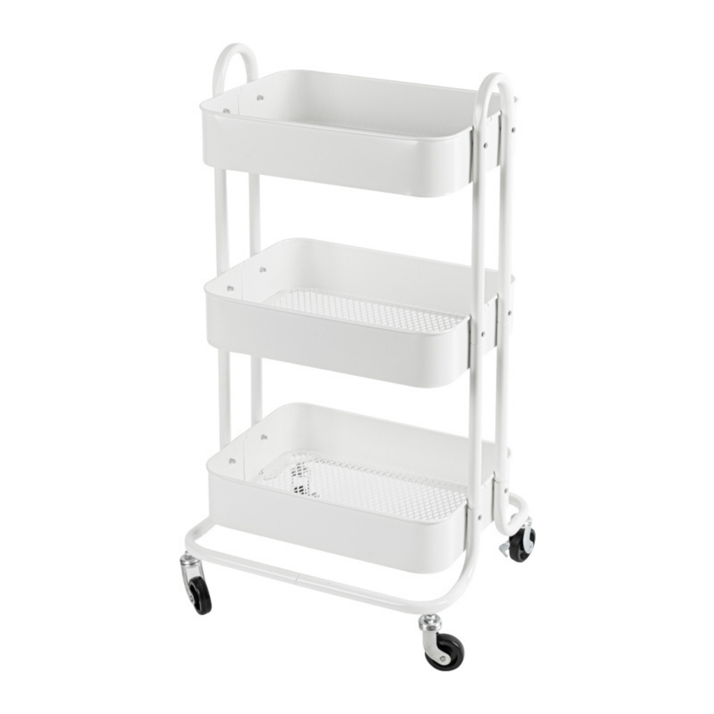 Kitchen Trolley Cart 3 Tier (White)
