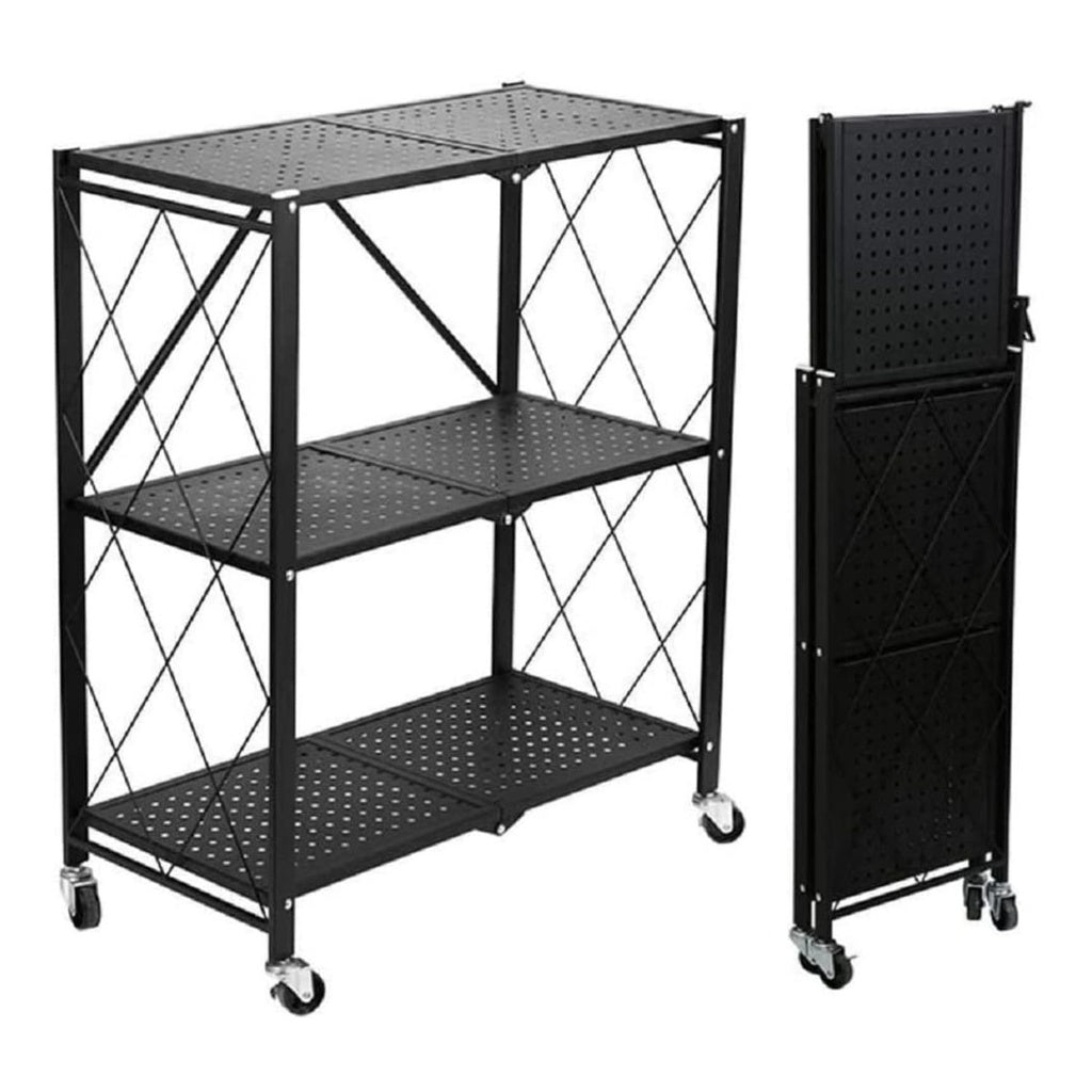 Foldable Storage Shelf 3 Tier (Black)