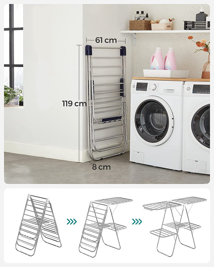 Foldable 2-Level Clothes Airer