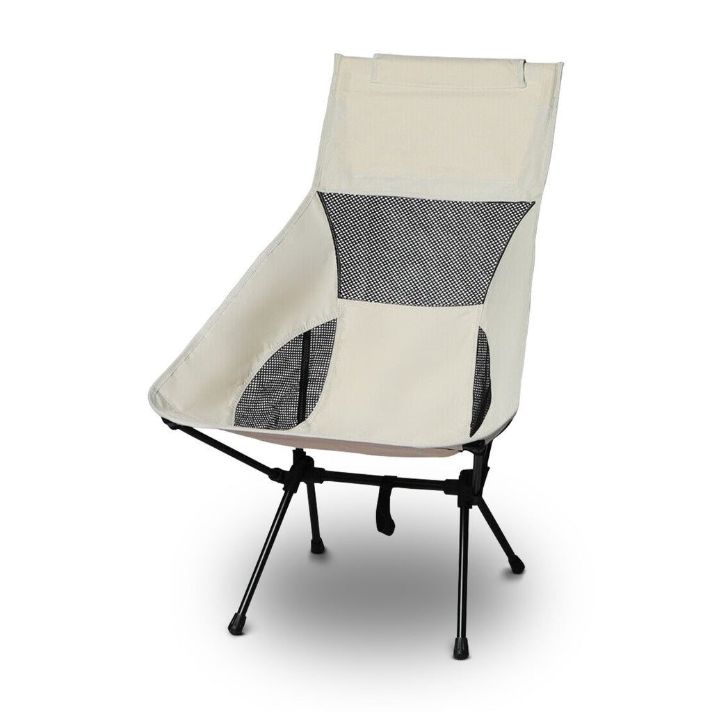 Camping Folding Chair with Storage Bag (Beige)