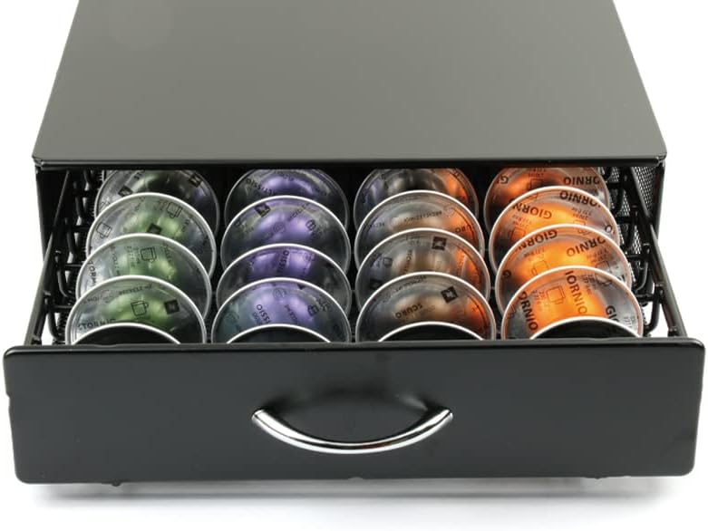 Coffee Pod Holder Drawer Storage with Vertuoline Stores 40 Pods (Black)