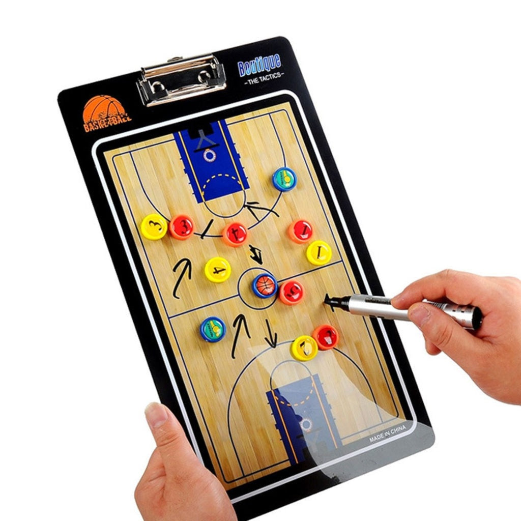 Foldable Basketball Coaching Board with Magnetic Number Pieces & Marker Pen (Black) VP-CB-100-YN