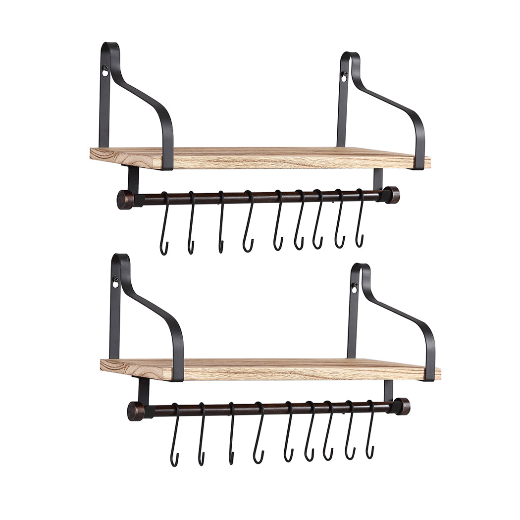 Floating Shelf Brackets Wall Shelves Mount Display Rack Storage Hook 2pcs