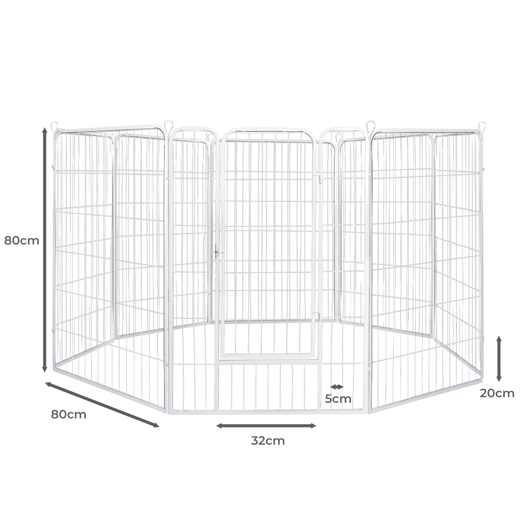 8 Panel 32'' Pet Dog Playpen Puppy Exercise Cage Enclosure Fence Metal
