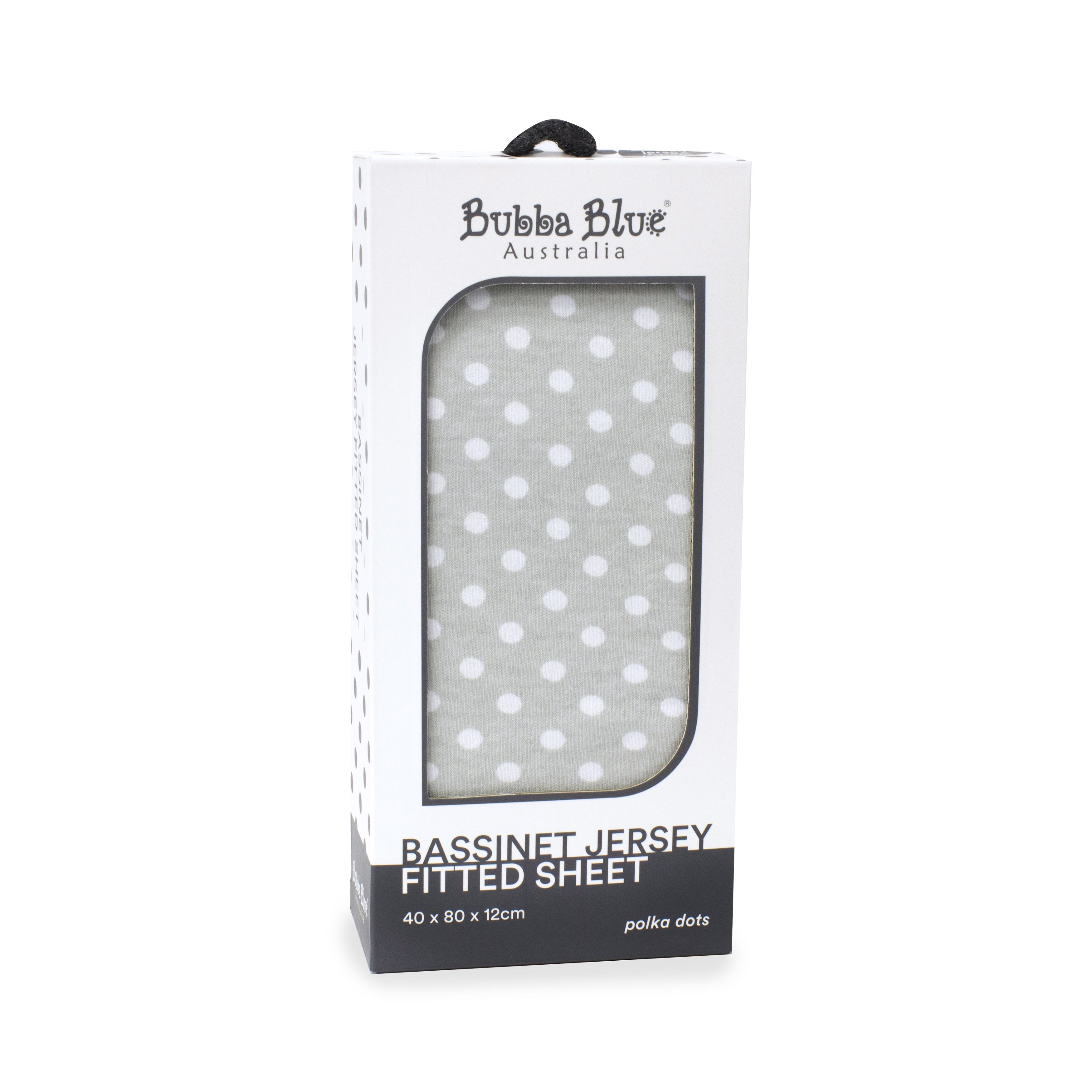 Grey Polka Dots Bassinet Jersey Fitted Sheet