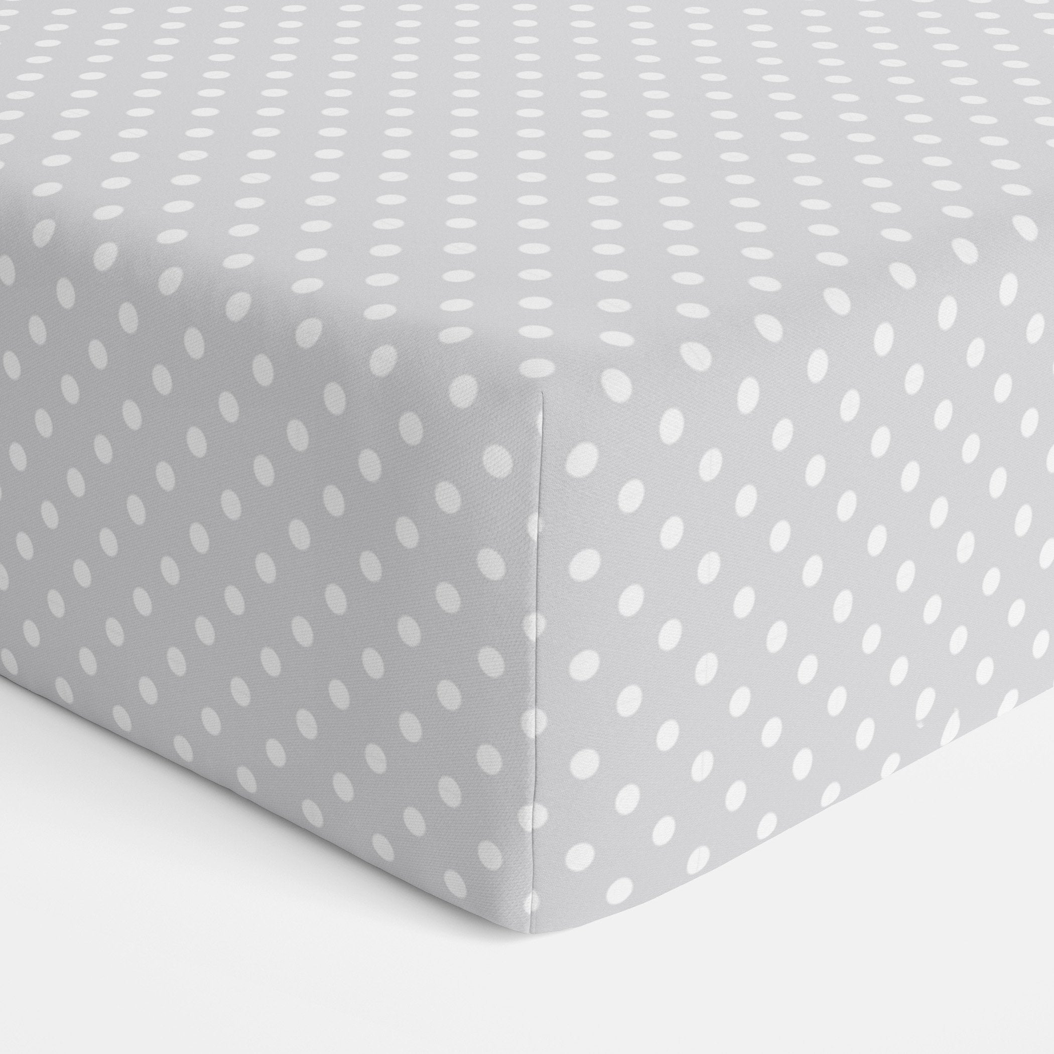 Grey Polka Dots Bassinet Jersey Fitted Sheet