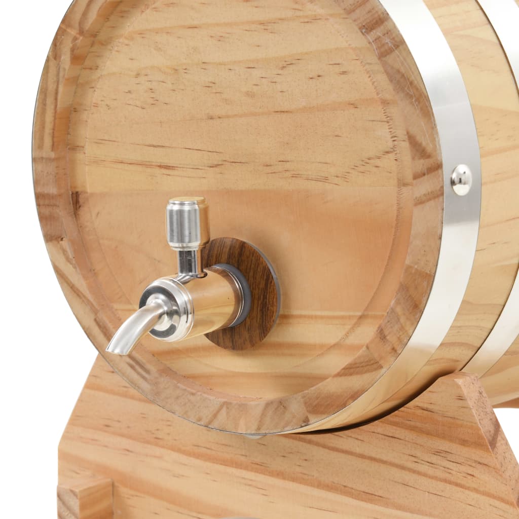Wine Barrel with Tap Solid Pinewood 6 L