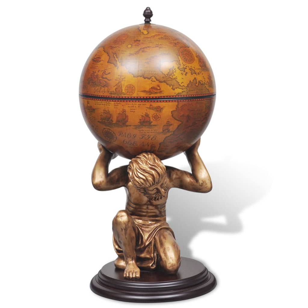 Globe Bar Wine Stand Atlas Design 42x42x85 cm