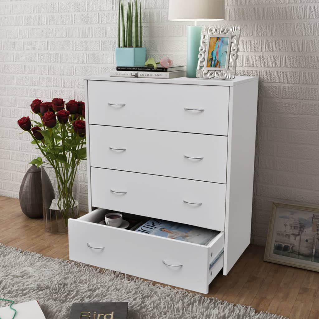 Dresser with 4 Drawers 60x30.5x71 cm White