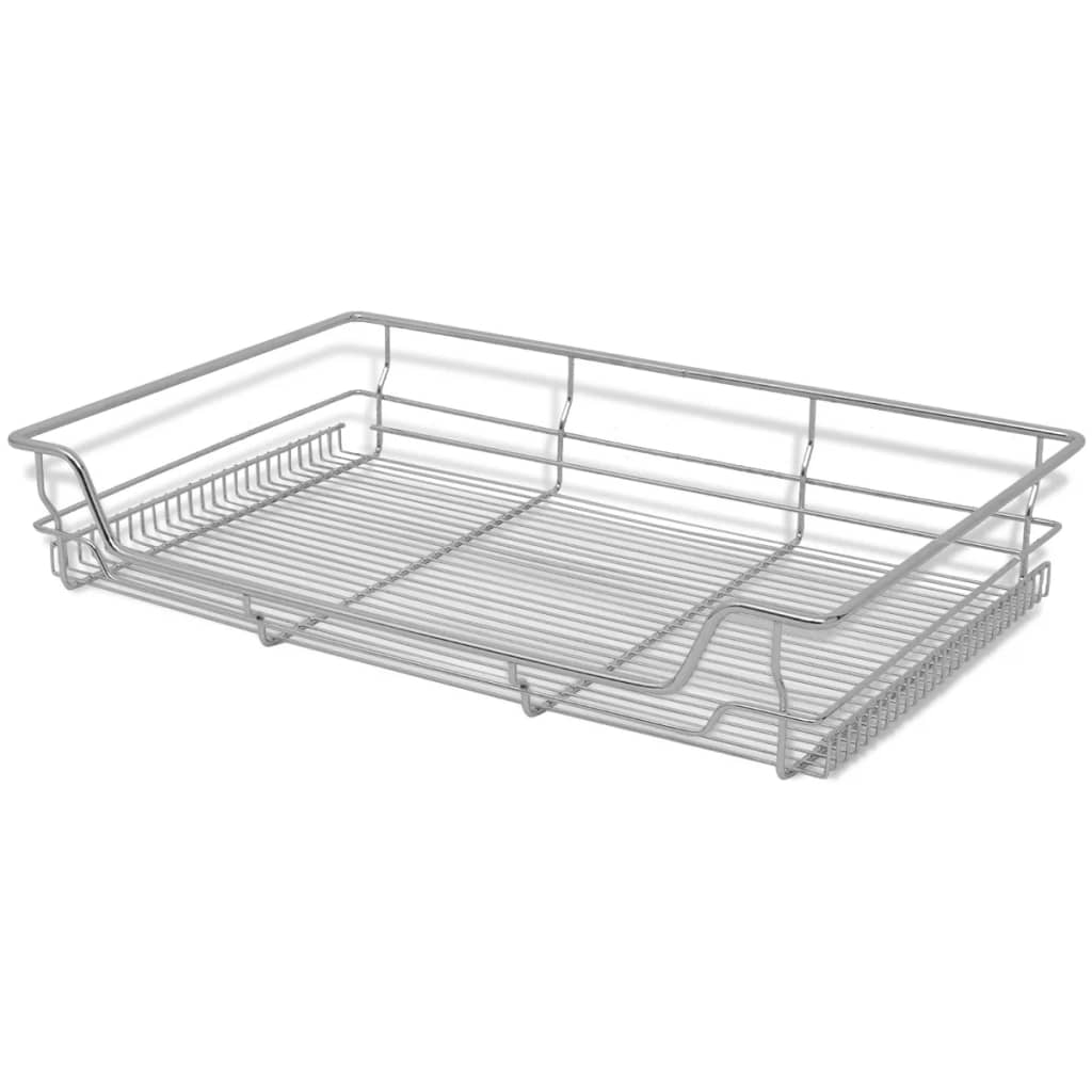 Pull-Out Wire Baskets 2 pcs Silver 800 mm