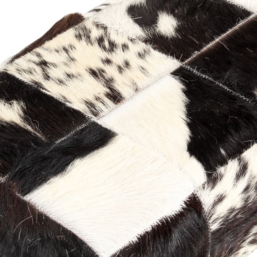 Bench 160 cm Black Patchwork Genuine Goat Leather