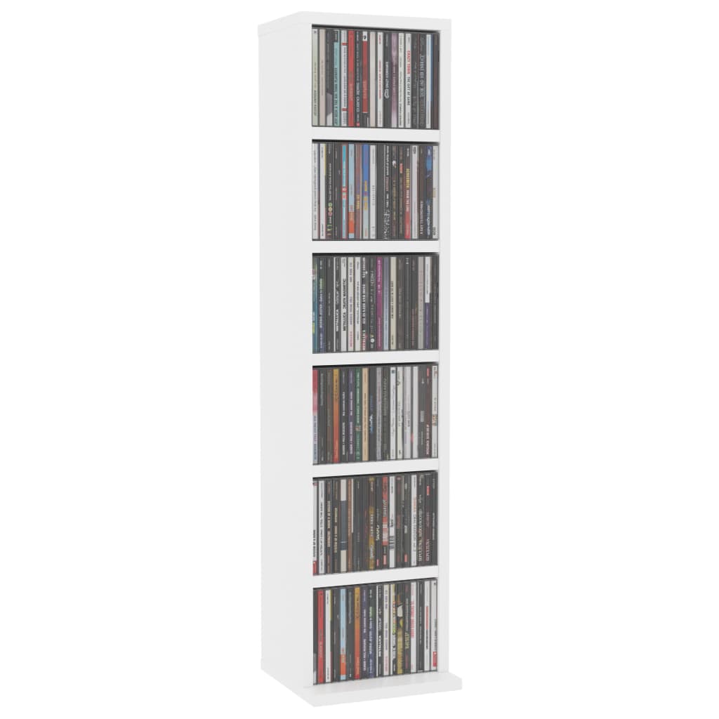 CD Cabinet White 21x20x88 cm Engineered Wood