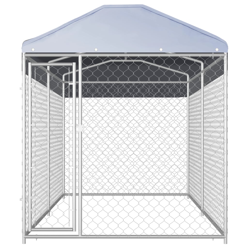 Outdoor Dog Kennel with Canopy Top 382x192x225 cm