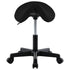 Work Stool Black Faux Leather