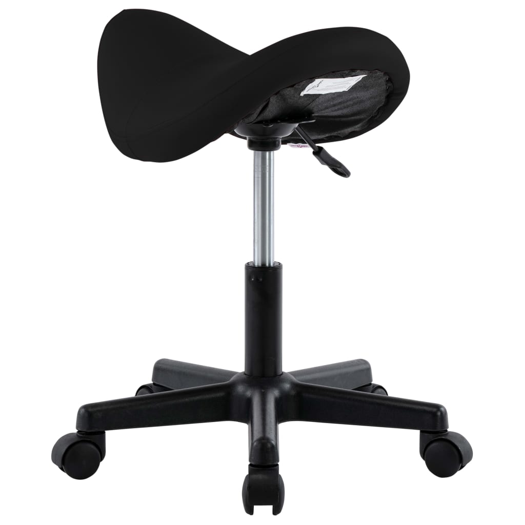 Work Stool Black Faux Leather