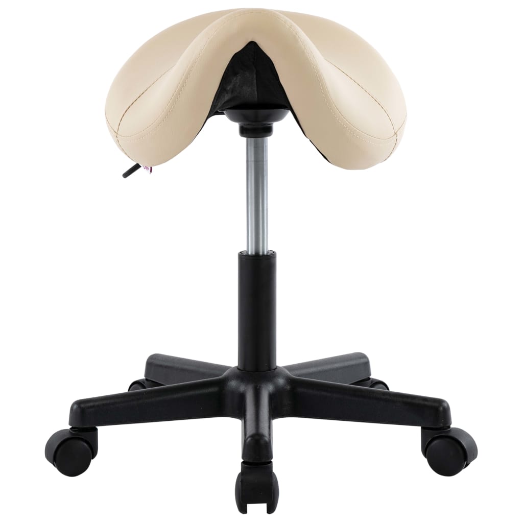 Work Stool Cream Faux Leather