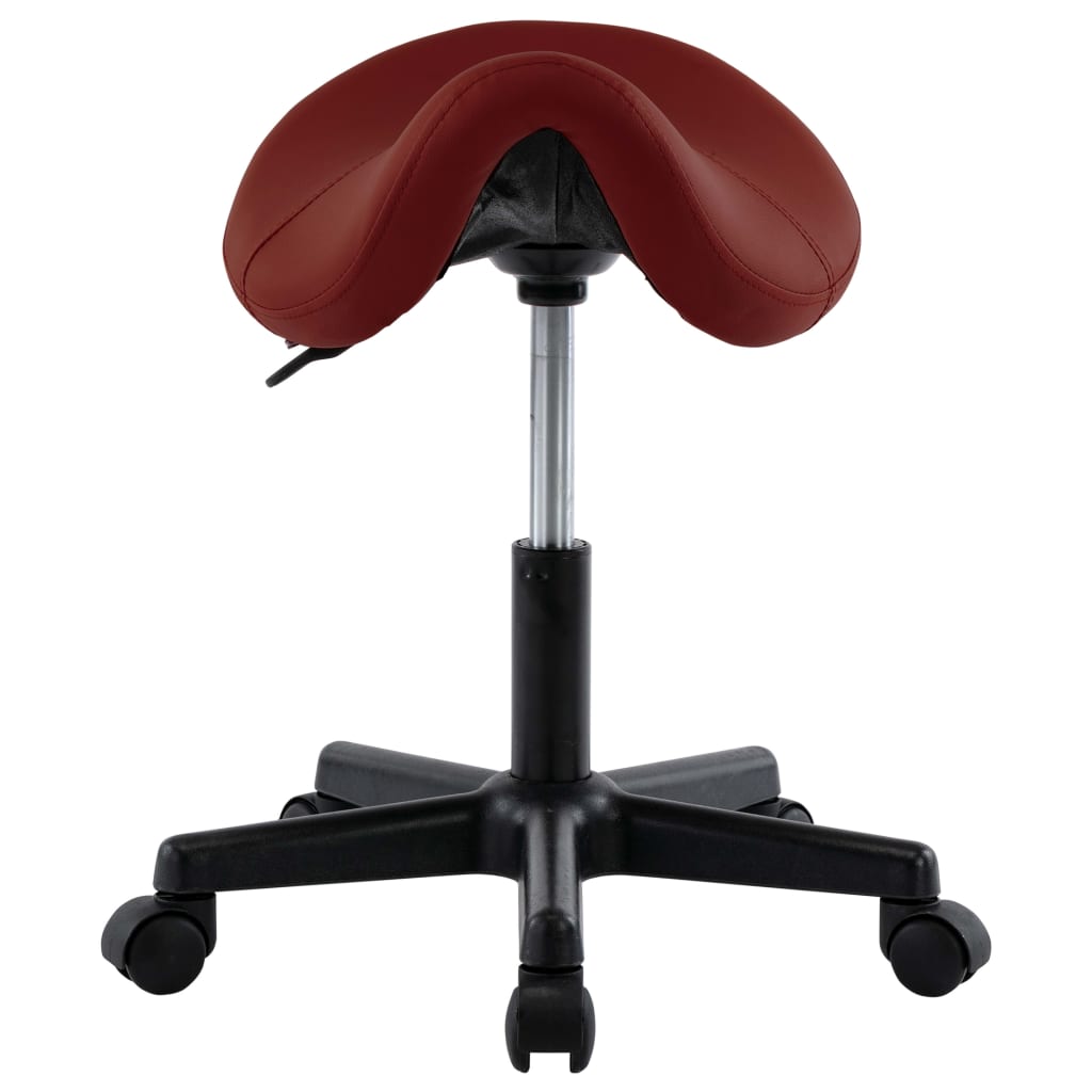 Work Stool Wine Red Faux Leather