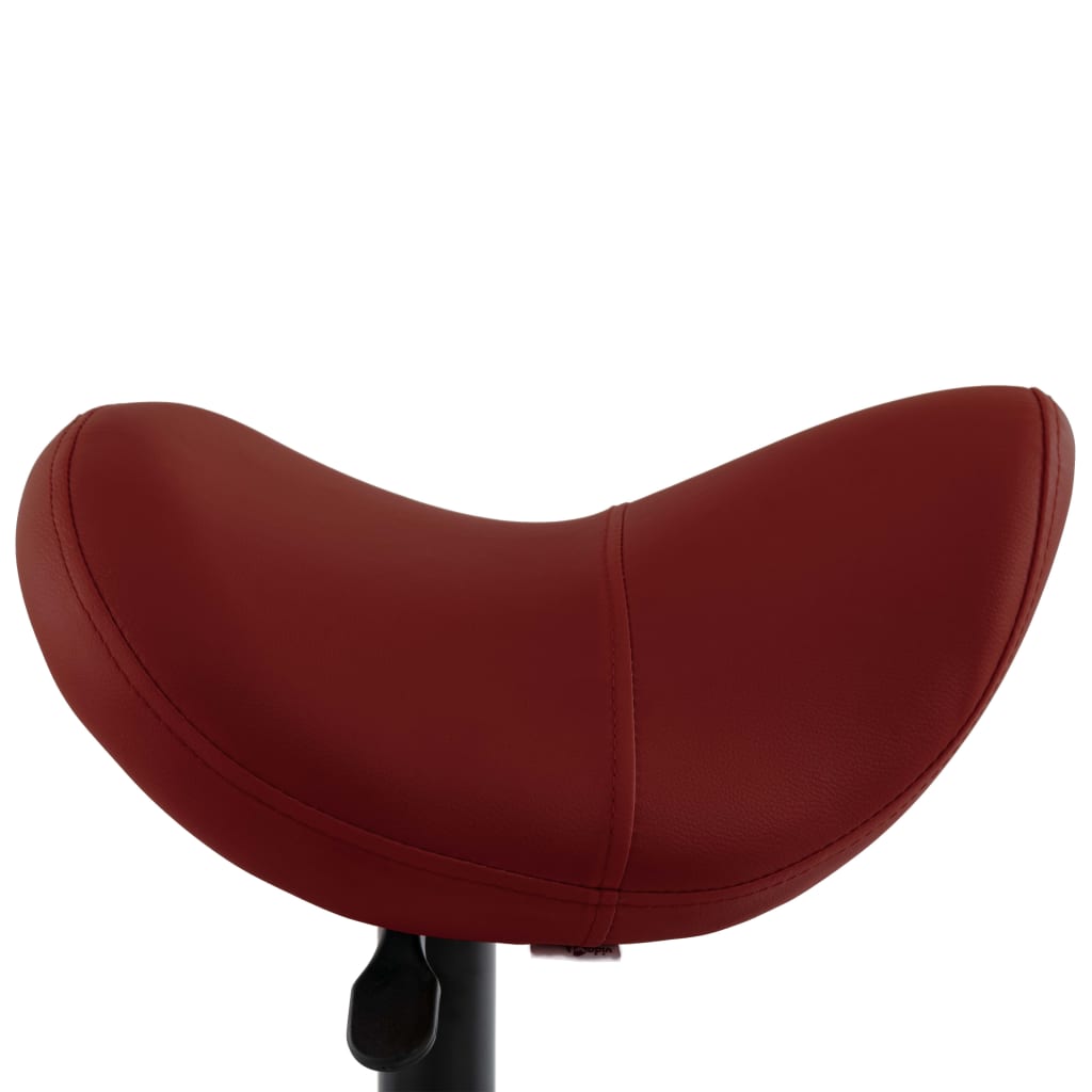 Work Stool Wine Red Faux Leather