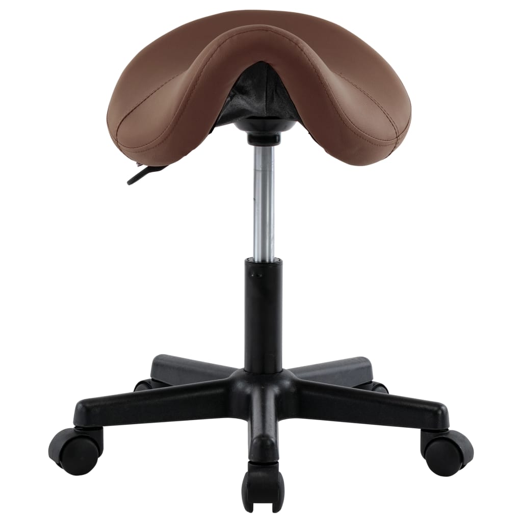 Work Stool Brown Faux Leather