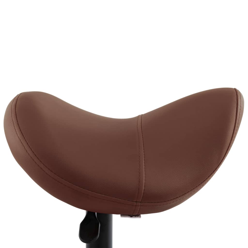 Work Stool Brown Faux Leather