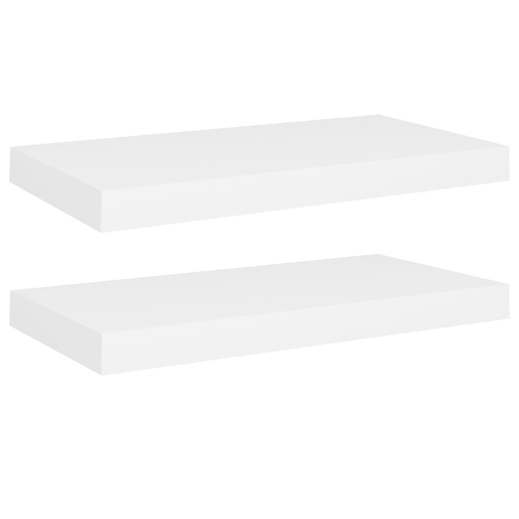 Floating Wall Shelves 2 pcs White 50x23x3.8 cm MDF