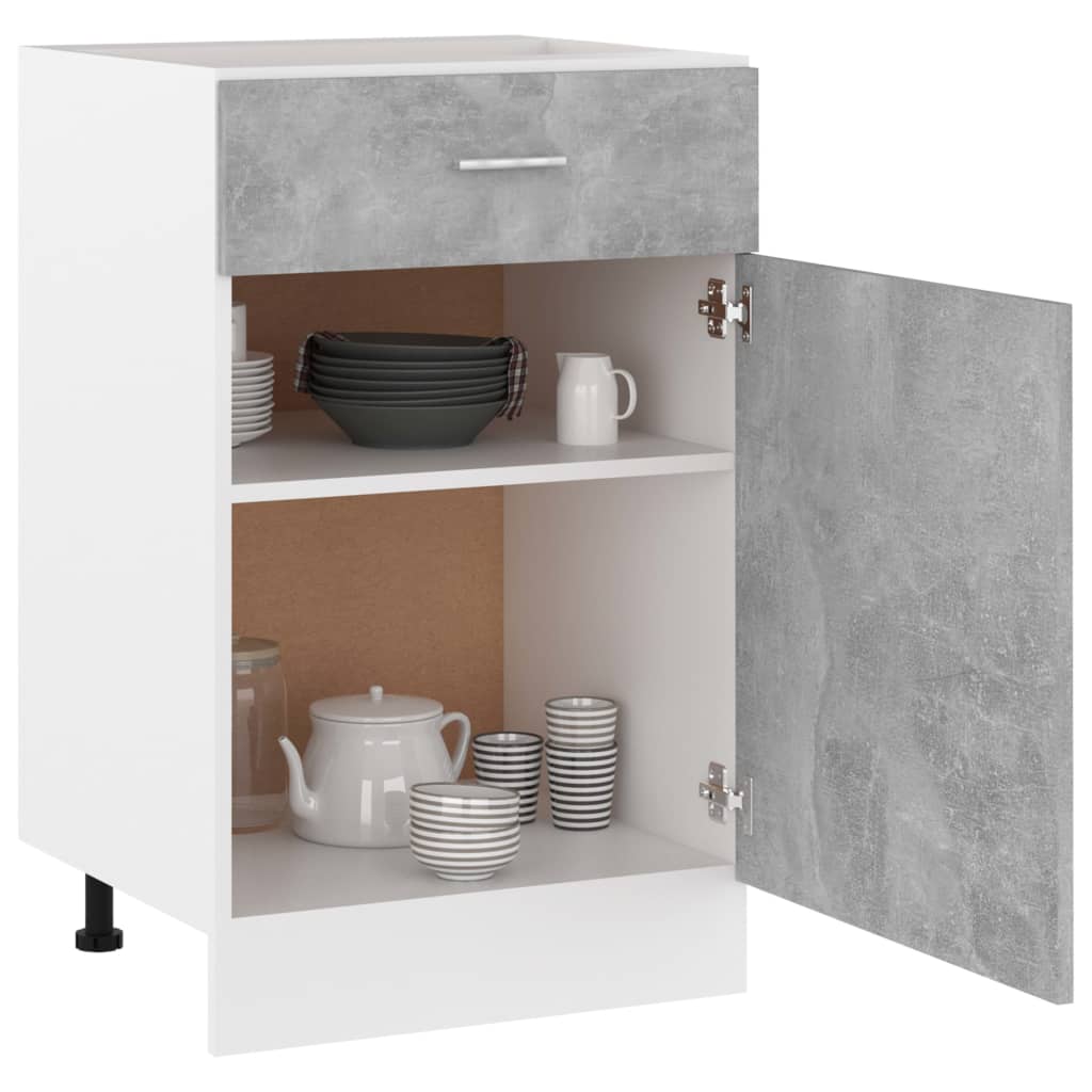 Drawer Bottom Cabinet Concrete Grey 50x46x81.5 cm Engineered Wood