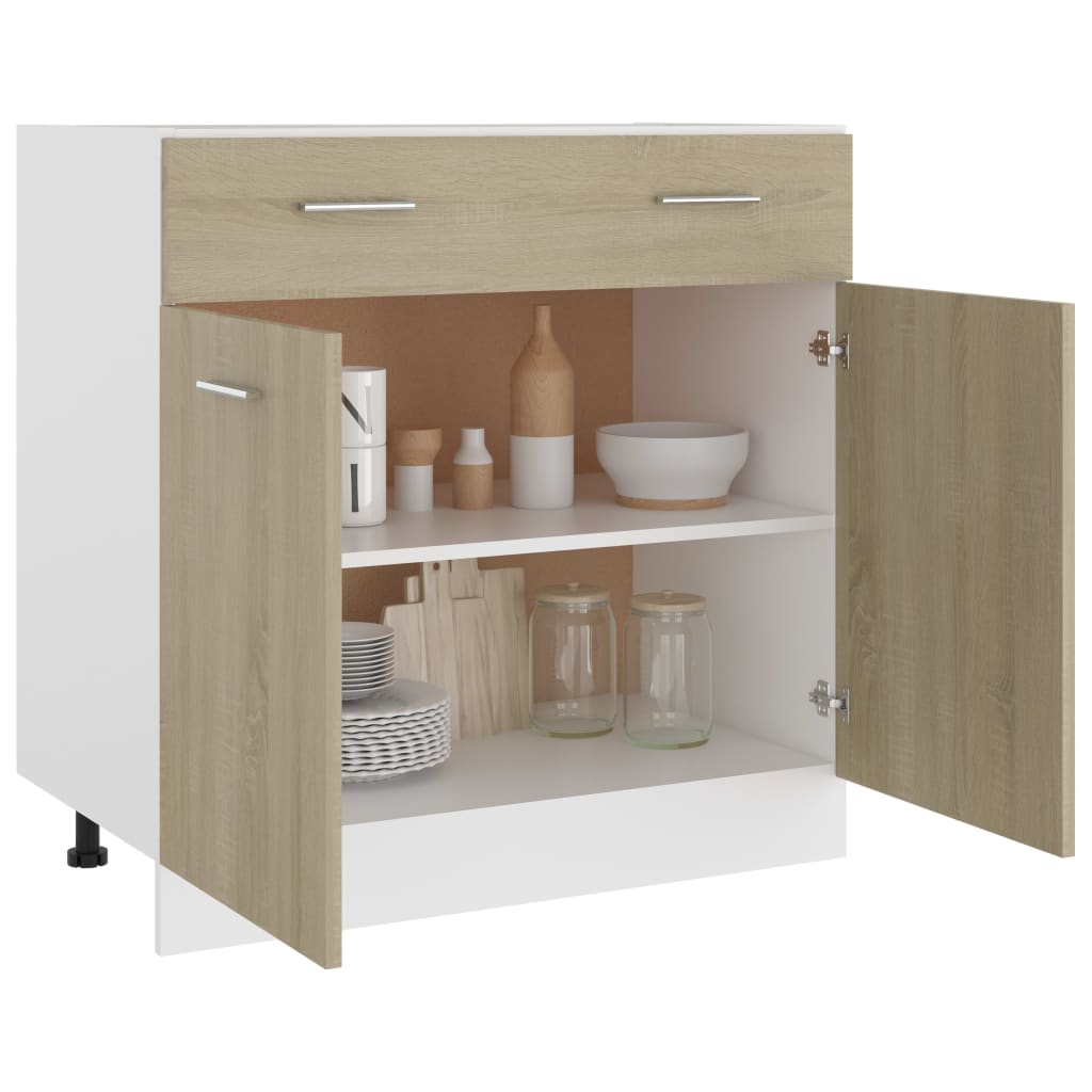 Drawer Bottom Cabinet Sonoma Oak 80x46x81.5 cm Engineered Wood