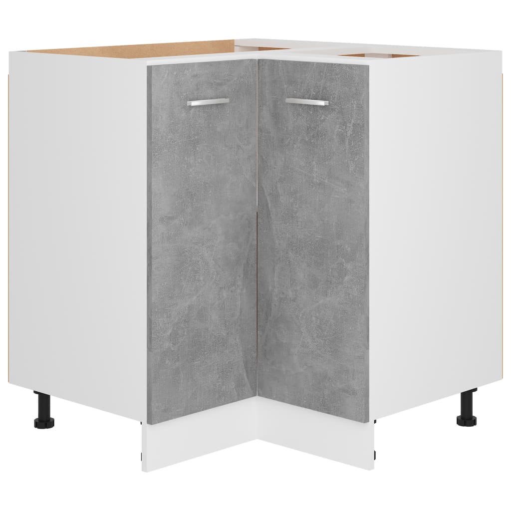 Corner Bottom Cabinet Concrete Grey 75.5x75.5x81.5 cm Engineered Wood