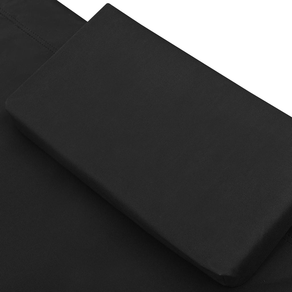 Outdoor Lounge Bed Fabric Black