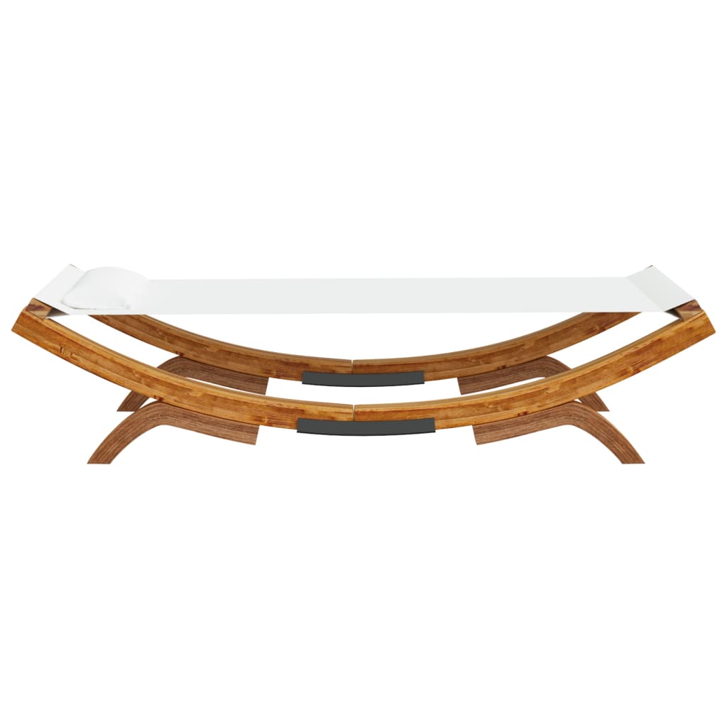 Outdoor Lounge Bed 100x188.5x44 cm Solid Bent Wood Cream