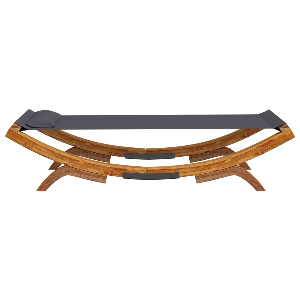 Outdoor Lounge Bed 100x188.5x44 cm Solid Bent Wood Anthracite