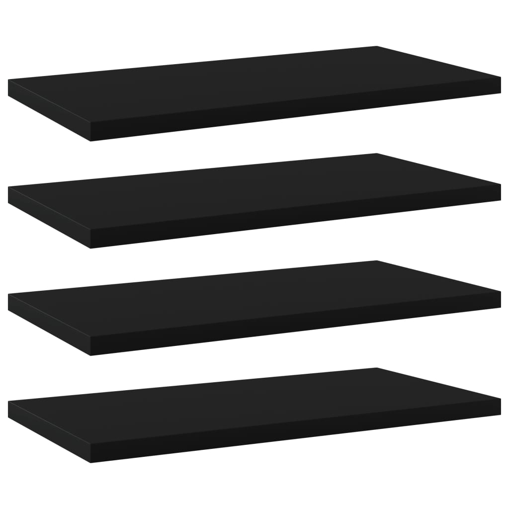 Bookshelf Boards 4 pcs Black 40x20x1.5 cm Engineered Wood