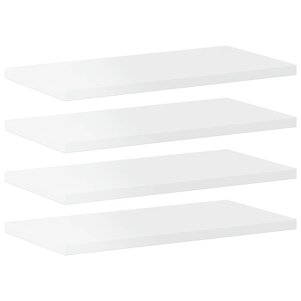 Bookshelf Boards 4 pcs High Gloss White 40x20x1.5 cm Engineered Wood