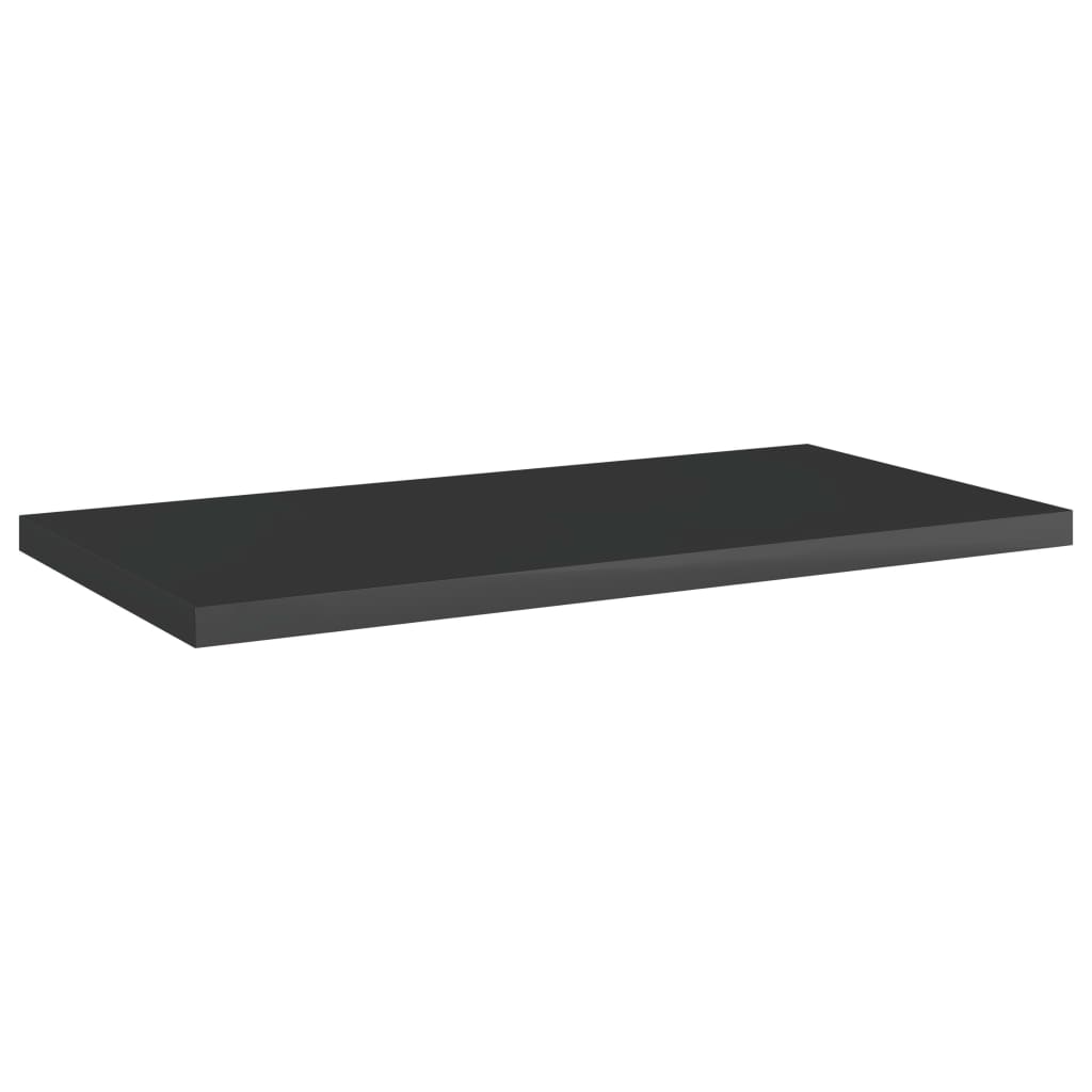Bookshelf Boards 4 pcs High Gloss Black 40x20x1.5 cm Engineered Wood